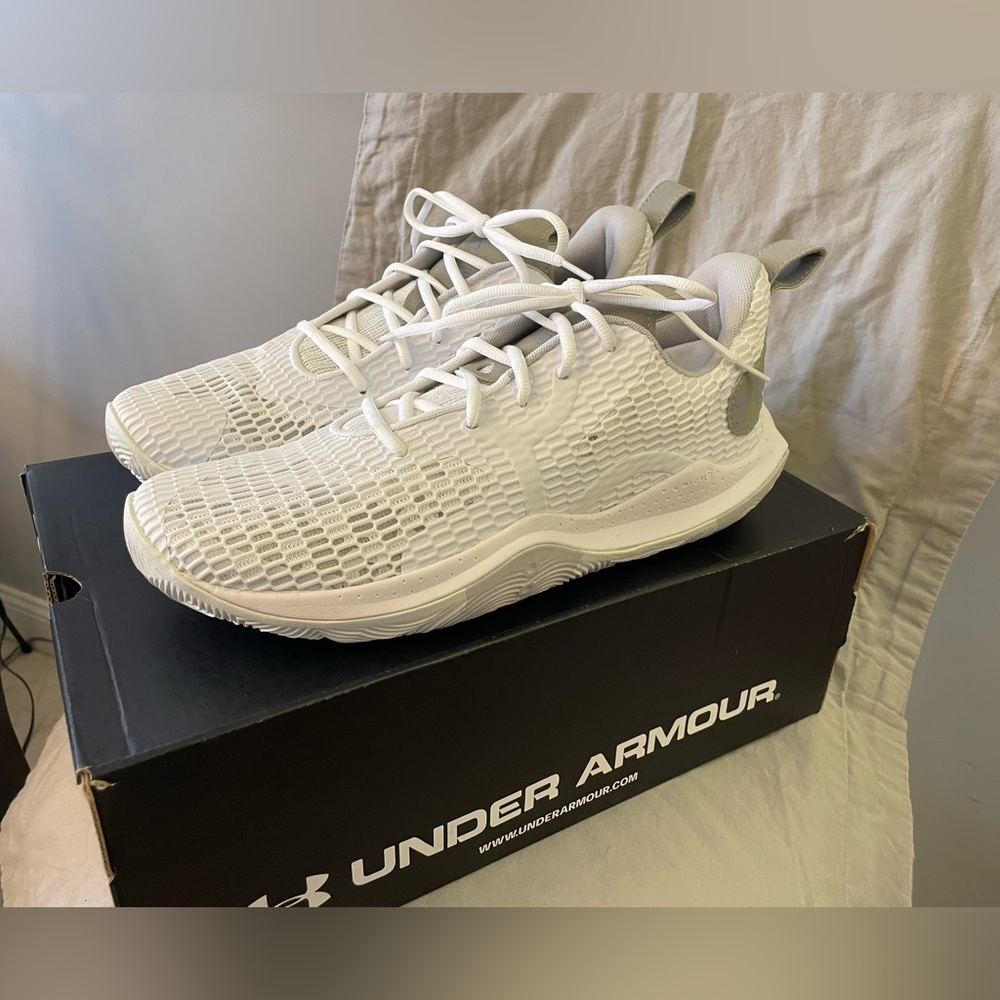 Size 12 Men’s Under Armour UA SPAWN wire sneakers. NEW, never worn.